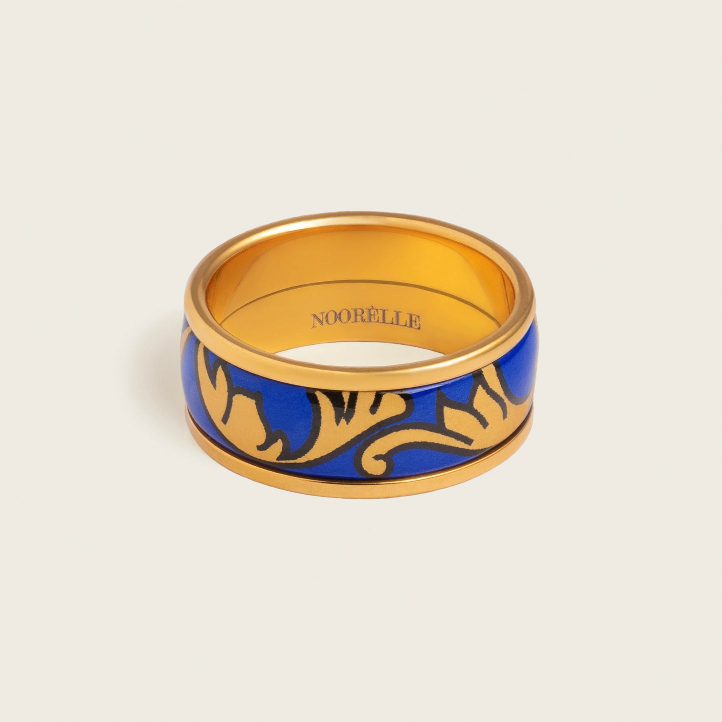 noorelle, elle ring, rings, jewellery, blue gold printed rings, rings for girl