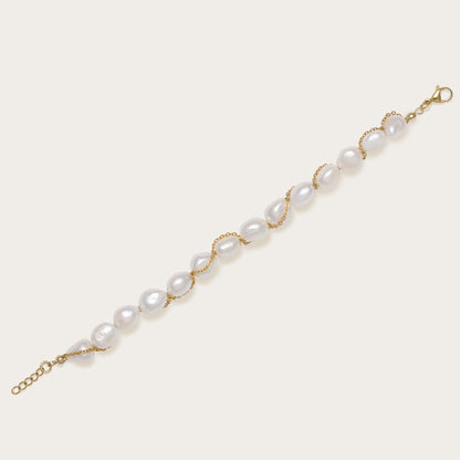 noorelle, pearl symphony bracelet white, bracelet, jewellery, bracelet for girls, white pearl bracelet